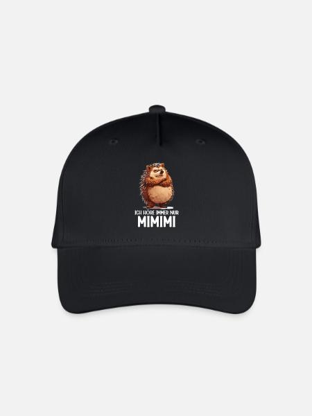 Igel Tier Wald Natur Ich höre immer nur Mimimi - Kinder Bio Basecap - Schwarz