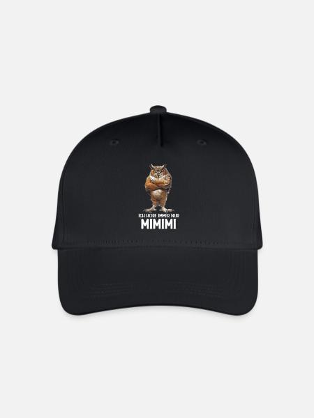 Eule Eulen Vogel Wald Uhu Ich höre immer Mimimi - Kinder Bio Basecap - Schwarz