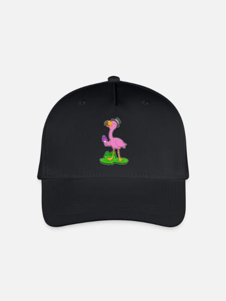 Flamingo Waffeleis - Kinder Bio Basecap - Schwarz
