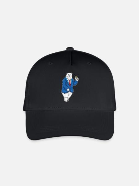 Eisbär Bräutigam Ehering Hochzeit - Kinder Bio Basecap - Schwarz