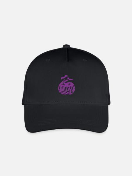 Lila Gruseliger Kürbis - Kinder Bio Basecap - Schwarz