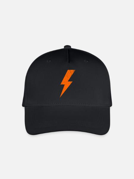 Leuchtender Blitz Design - Kinder Bio Basecap - Schwarz