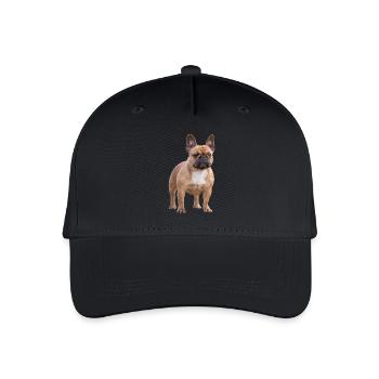 Französische Bulldogge - Kinder Bio Basecap - Schwarz - Vorne