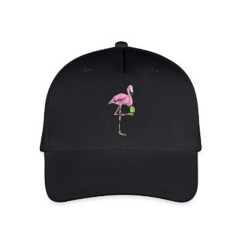 Flamingo Eis am Stiel - Kinder Bio Basecap - Schwarz - Vorne