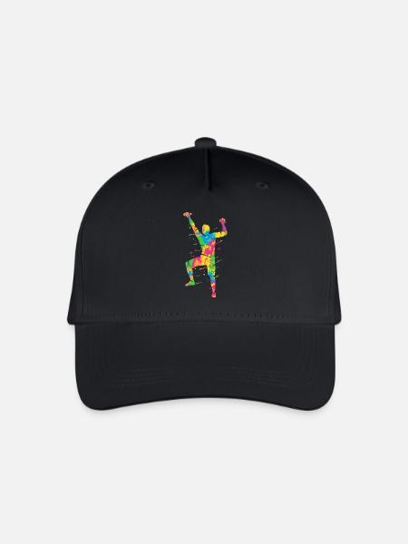 Klettern Berge bunt Kletterer Bouldern - Kinder Bio Basecap - Schwarz