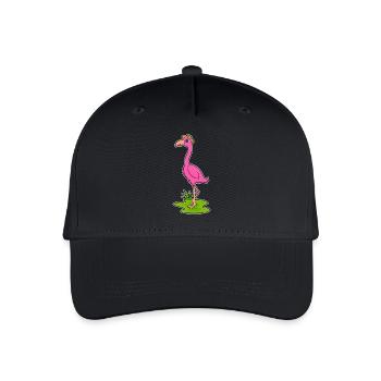 Flamingo Hut - Kinder Bio Basecap - Schwarz - Vorne