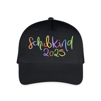 Schulkind 2025 - Kinder Bio Basecap - Schwarz - Vorne