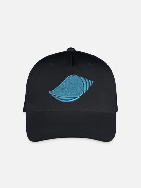 Muschel bestickt - Kinder Bio Basecap - Schwarz