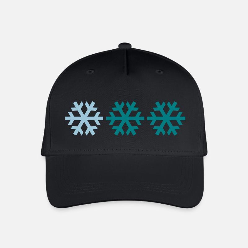 Three snowflakes - Organic Kids’ Baseball Cap - black