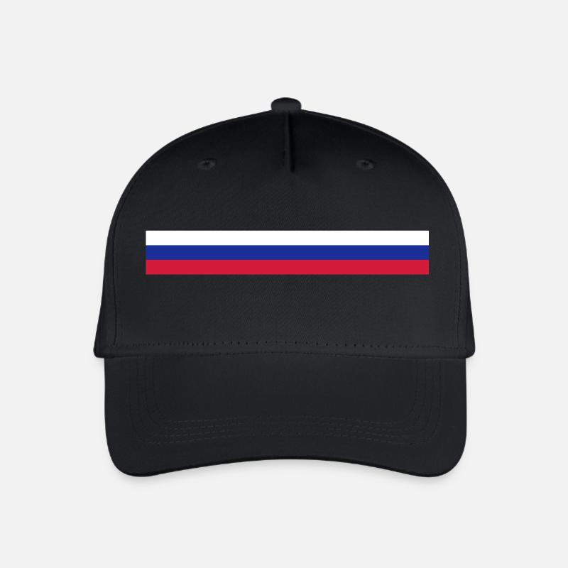 Russische Flagge (Lang) - Kinder Bio Basecap - Schwarz