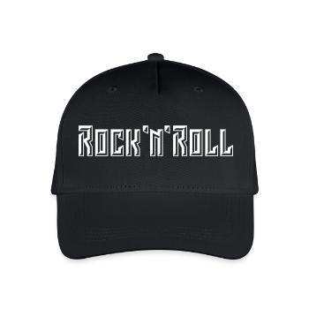 Rock 'n' Roll Schriftzug (3D / NEG / 1C) - Kinder Bio Basecap - Schwarz - Vorne