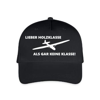 grunau lustiger Spruch Segelflugzeug Segelflieger - Kinder Bio Basecap - Schwarz - Vorne