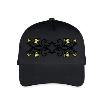 Ornament Floral Swirl - Organic Kids’ Baseball Cap - black - Front