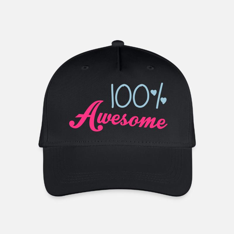 100% Awesome - Organic Kids’ Baseball Cap - black
