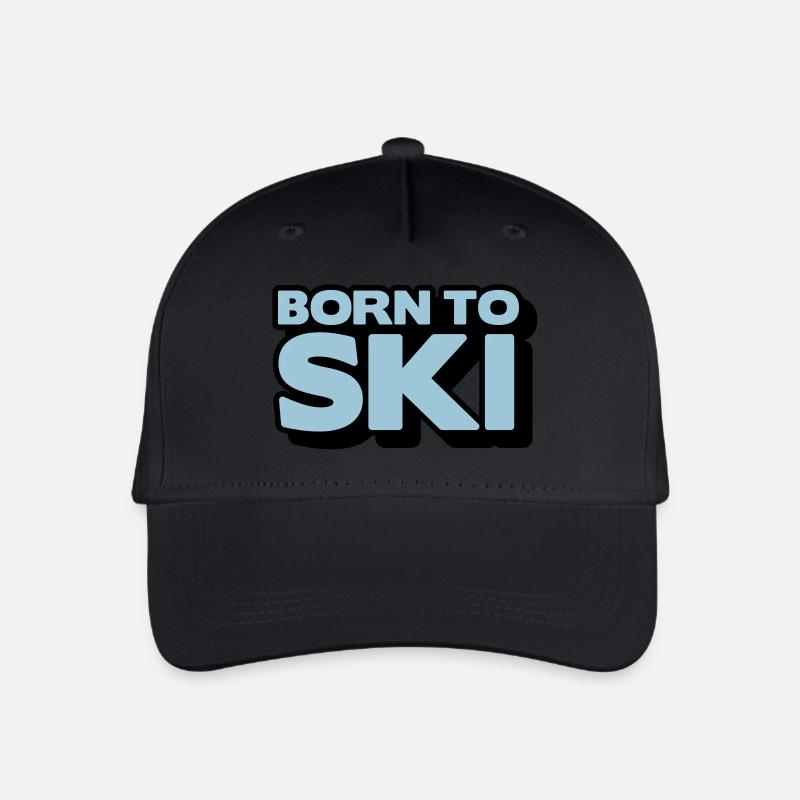 born to ski 2 col - Kinder Bio Basecap - Schwarz