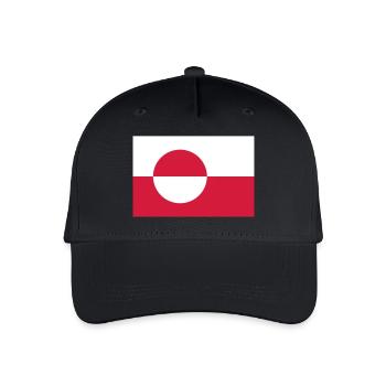 Flagge Grönland; Greenland - Kinder Bio Basecap - Schwarz - Vorne