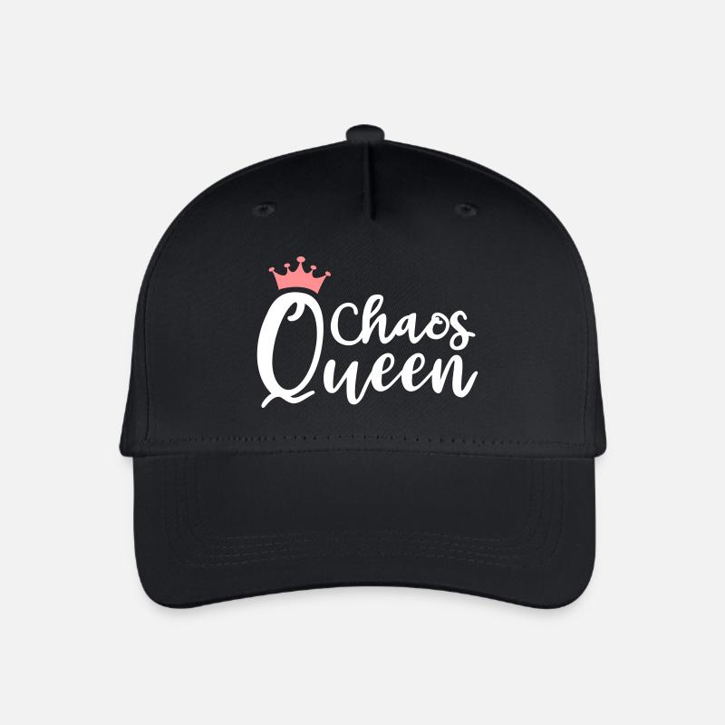 Chaos Queen Chaotin chaotisch Krone Königin Chaot - Kinder Bio Basecap - Schwarz