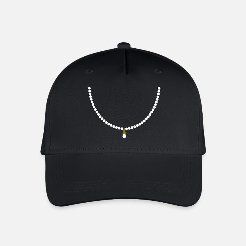 pearl _necklace_c1 - Organic Kids’ Baseball Cap - black