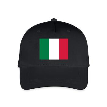 Italienische Flagge - Kinder Bio Basecap - Schwarz - Vorne