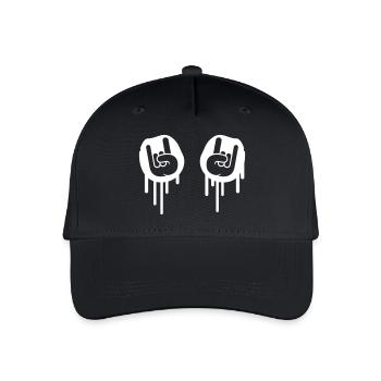 Heavy Metal Hard Rock Graffiti Horns Hand Gesture - Organic Kids’ Baseball Cap - black - Front