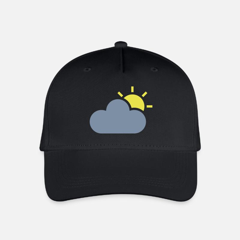 weather symbol - sun & cloud - Organic Kids’ Baseball Cap - black