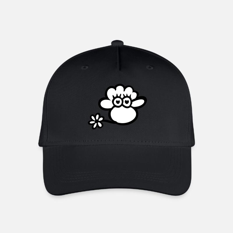 Verliebtes Schaf Kopf 2farbig - Kinder Bio Basecap - Schwarz