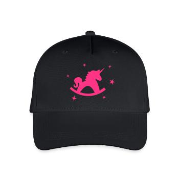 Licorne Cheval à bascule - Casquette de baseball bio Enfant - noir - Devant