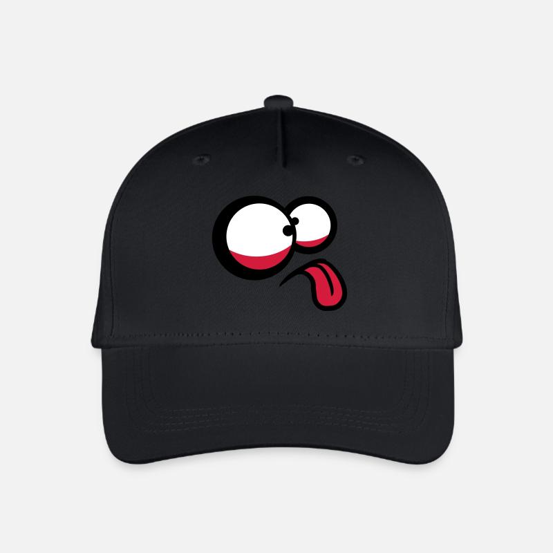 Crazy Comic Face - Organic Kids’ Baseball Cap - black