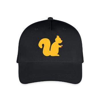 Eichhörnchen mit Nuss - Kinder Bio Basecap - Schwarz - Vorne