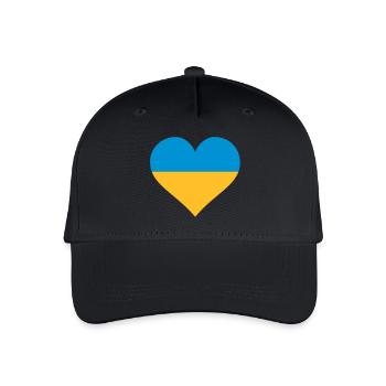 ukraine herz - Kinder Bio Basecap - Schwarz - Vorne