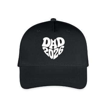 Dad 2026 Herzform Vater Baby Herz Form Papa 2026 - Kinder Bio Basecap - Schwarz - Vorne