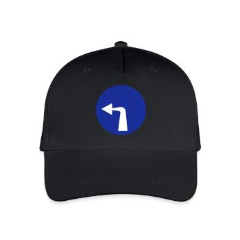 turn left sign traffic gift car idea - Organic Kids’ Baseball Cap - black - Front