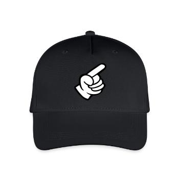 Hand Finger nach oben - Kinder Bio Basecap - Schwarz - Vorne