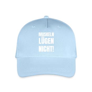 Muskeln lügen nicht! - Kinder Bio Basecap - Hellblau - Vorne