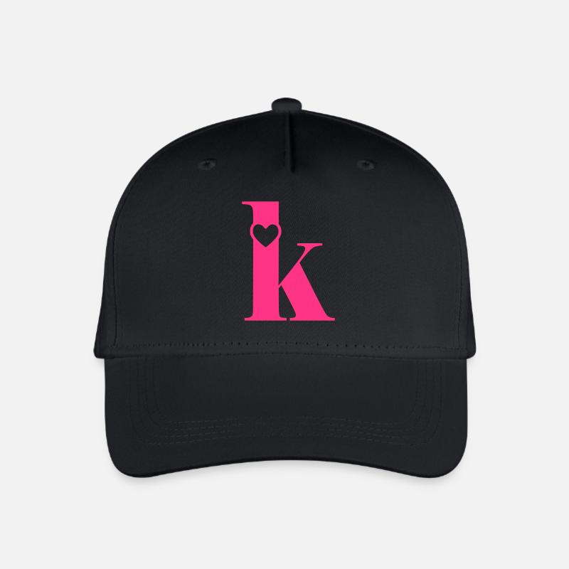 Buchstabe k Anfangsbuchstabe mit Herz - Kinder Bio Basecap - Schwarz