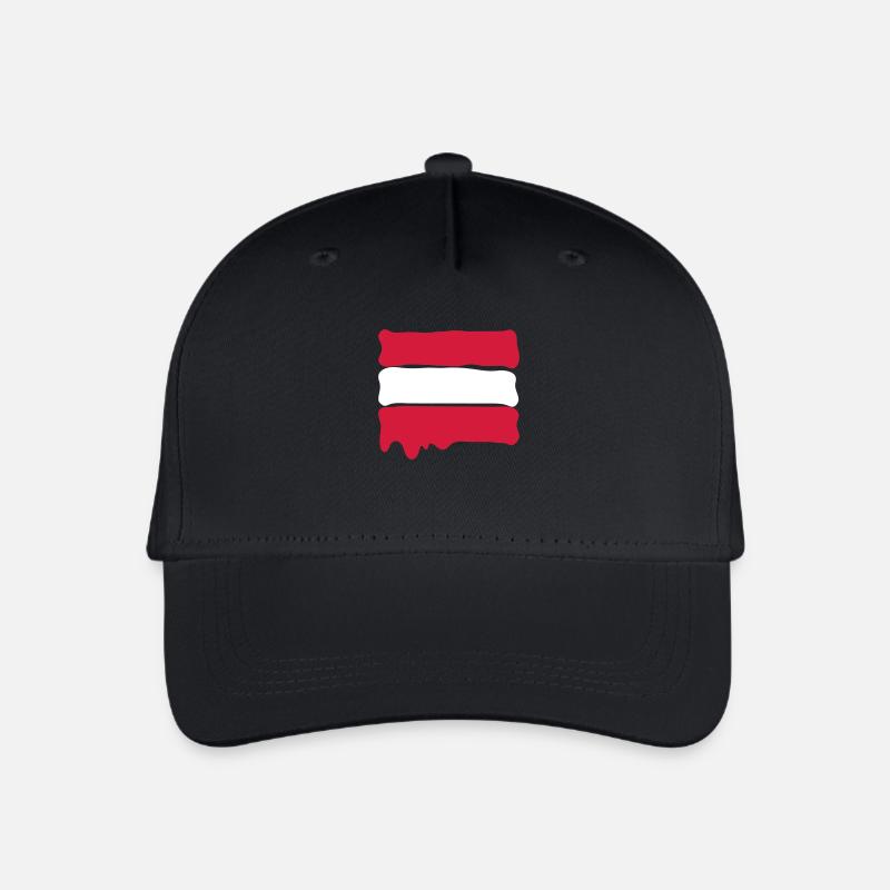 Runny paint flag Austria - Kinder Bio Basecap - Schwarz