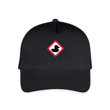 Ente Hinweisschild Warnung Achtung Gefahr Vorsicht - Kinder Bio Basecap - Schwarz - Vorne