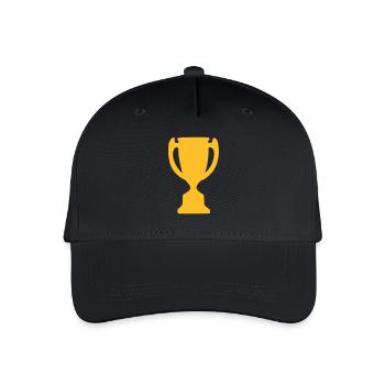 Pokal - Sieger - Gewinn - Sieg - Kinder Bio Basecap - Schwarz - Vorne