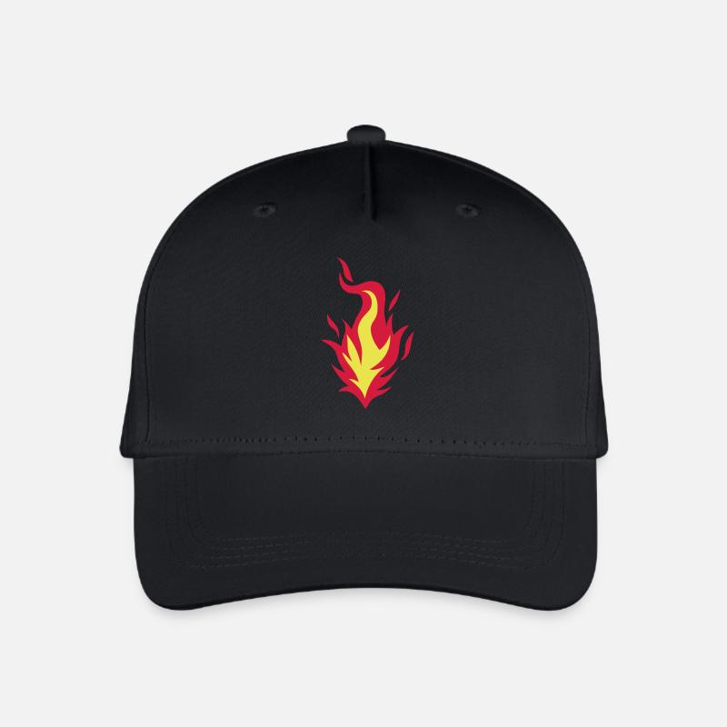 Feuer, Flamme, Feuer 9102 - Kinder Bio Basecap - Schwarz