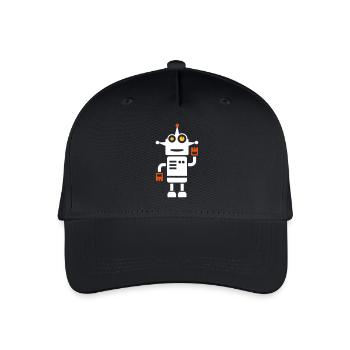 Roboter Geschenk - Kinder Bio Basecap - Schwarz - Vorne