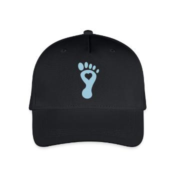 foot heart - Casquette de baseball bio Enfant - noir - Devant