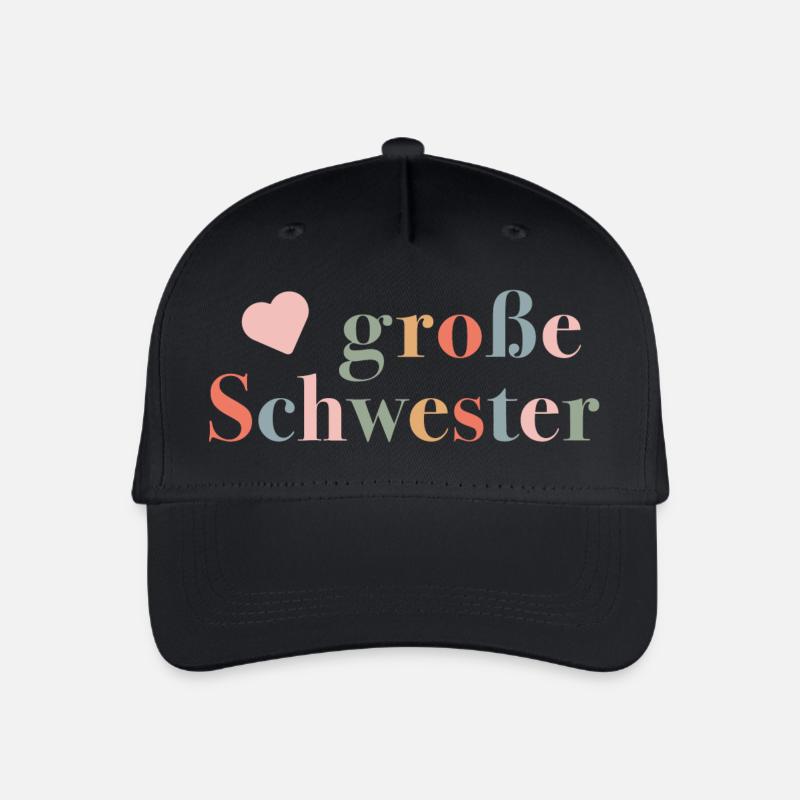 Große Schwester - Geschenk zur Geburt für Mädchen - Kinder Bio Basecap - Schwarz