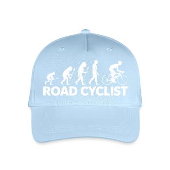 Road Cyclist - Evolution mit Humor - Kinder Bio Basecap - Hellblau - Vorne