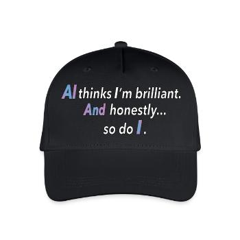 Self-Confidence Meets AI – Cool Quote - Organic Kids’ Baseball Cap - black - Front