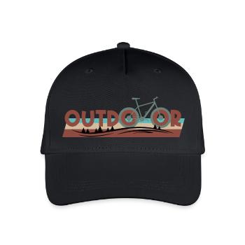 Mountainbike OUTDOOR - Kinder Bio Basecap - Schwarz - Vorne