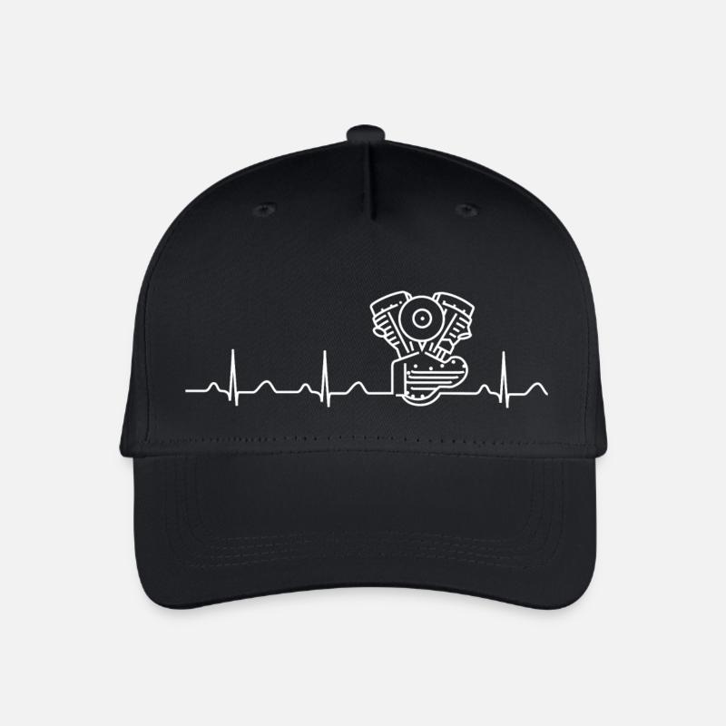 Panhead Heartbeat-Linie weiß - Kinder Bio Basecap - Schwarz