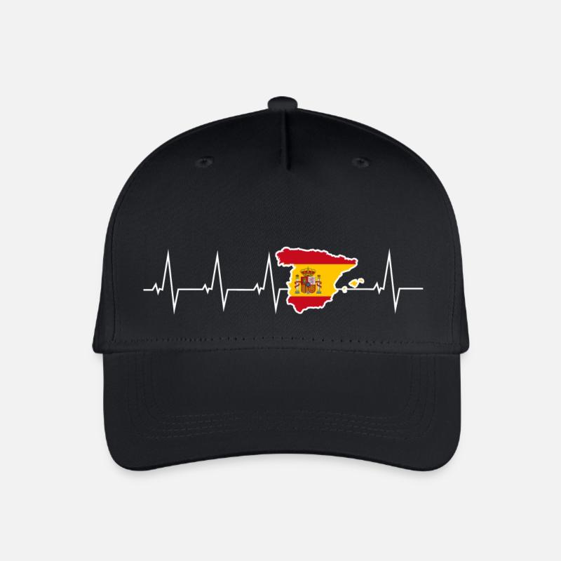 Ich liebe Spanien - Herzschlag - Kinder Bio Basecap - Schwarz