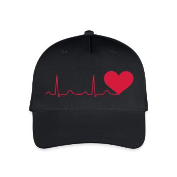 Herzschlag - Kinder Bio Basecap - Schwarz - Vorne