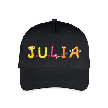 Julia - Kinder Bio Basecap - Schwarz - Vorne