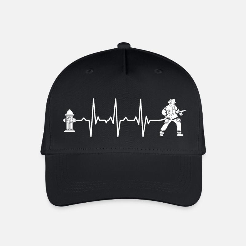 Feuerwehrmann Feuerwehr Herzschlag - Kinder Bio Basecap - Schwarz